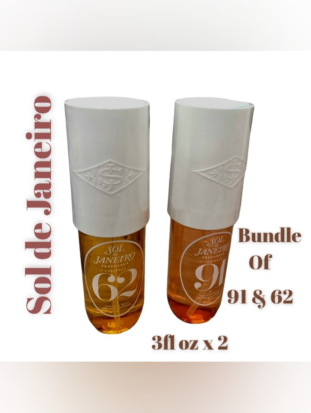 Sol de Janeiro Cheirosa 62 & 91 Hair & Body Perfume Mist Spray Bundle NEW